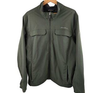 Eddie Bauer Mens Jacket Size 2XL Travex Green Pockets Full Zip Lightweight
